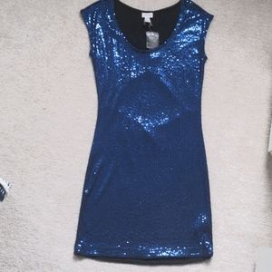 Dynamite Blue Sequin Dress, size large